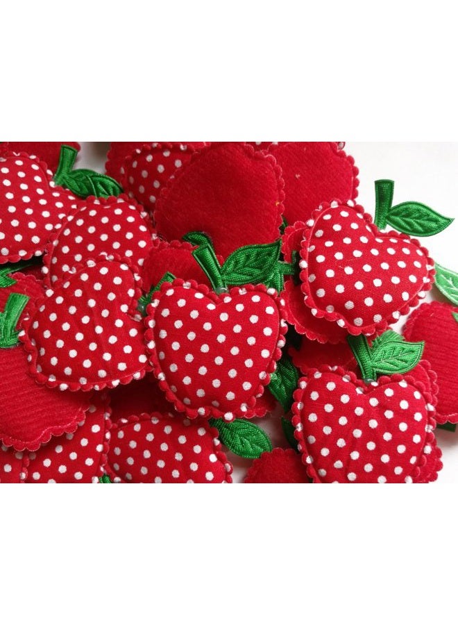YYCRAFT Pack Of 50 Red 1.5" Dots Padded Apple X Mas Appliques - Image 1
