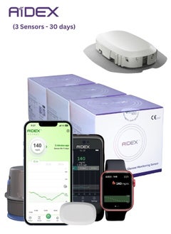 AiDEX CGM: 3 Sensors, 30-Day Continuous Glucose Monitoring
