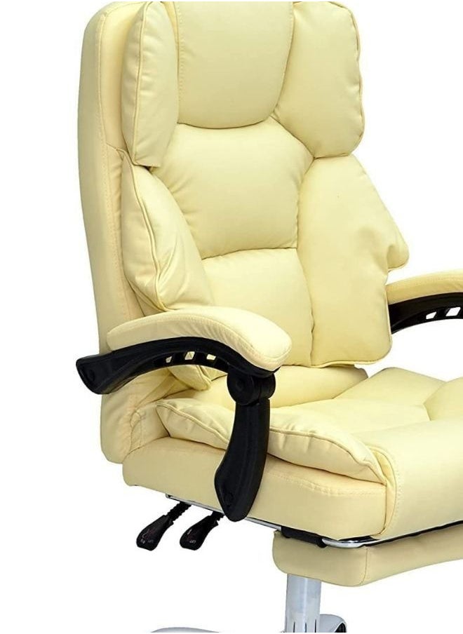 KARNAK - Karnak Executive Office Gaming Chair PU Leather 360° Swivel, Tilt Lock Mechanism, Soft Foam & Well Padded Backrest With Lumbar Support Color (Off White) - Image 1