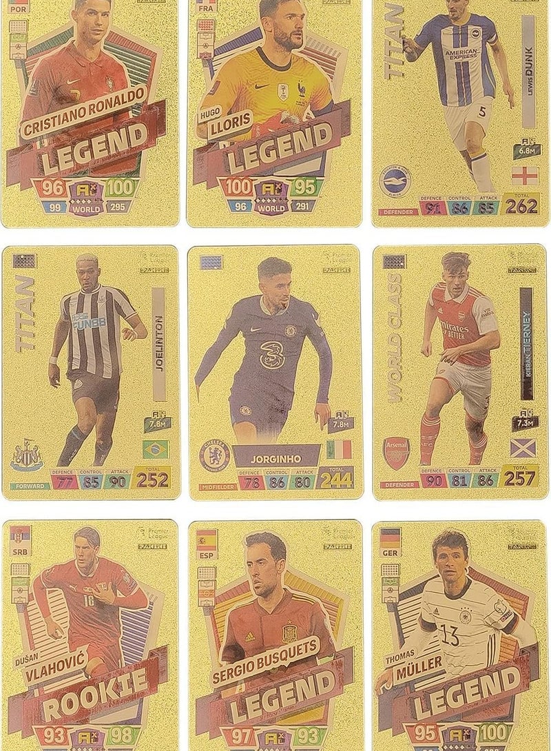 Maanys Football Star Cards Deck Box, World Cup 2022 Players Sticker Collection Pack of 55 Stickers (Gold) - Image 2