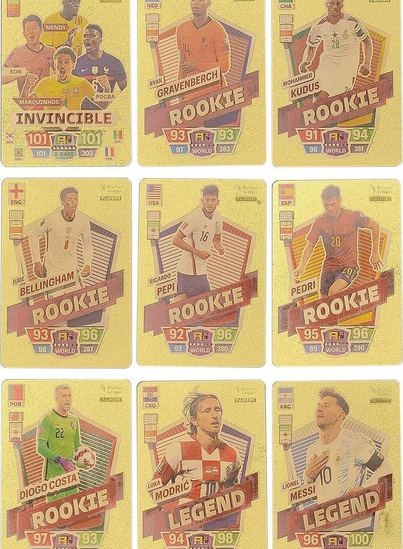 Maanys Football Star Cards Deck Box, World Cup 2022 Players Sticker Collection Pack of 55 Stickers (Gold) - Image 4