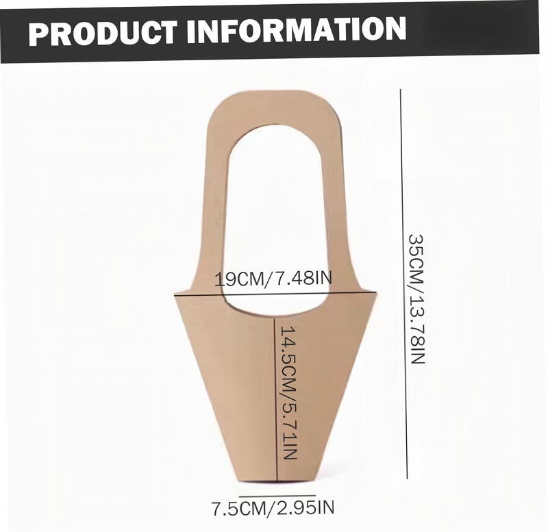 Kraft Paper Bags: S Khaki 30 Pack - Eco-friendly Recyclable Sturdy Hanging Handle Flower Bouquet Bags for Weddings, Parties, Special Events and Decorative Storage - Image 3