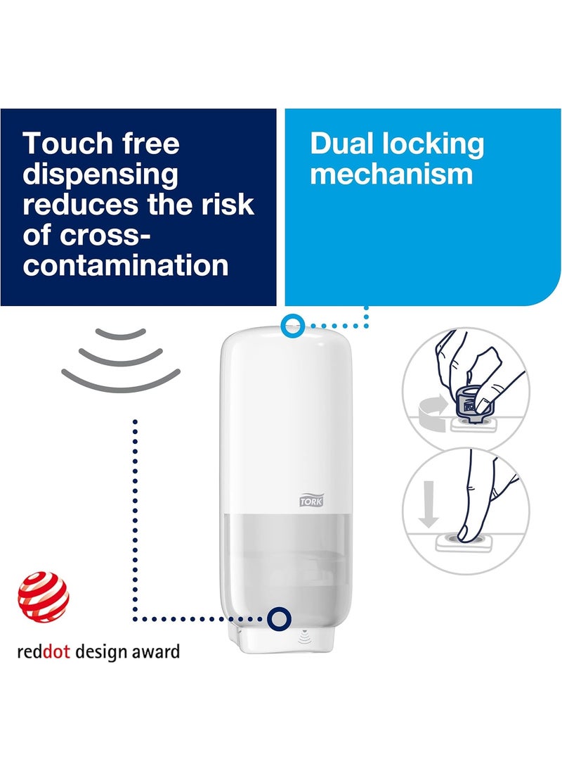 Tork Intuition Sensor Skincare Dispenser White S4 for Hand Soap and Hand Sanitizer Elevation Range 571601
