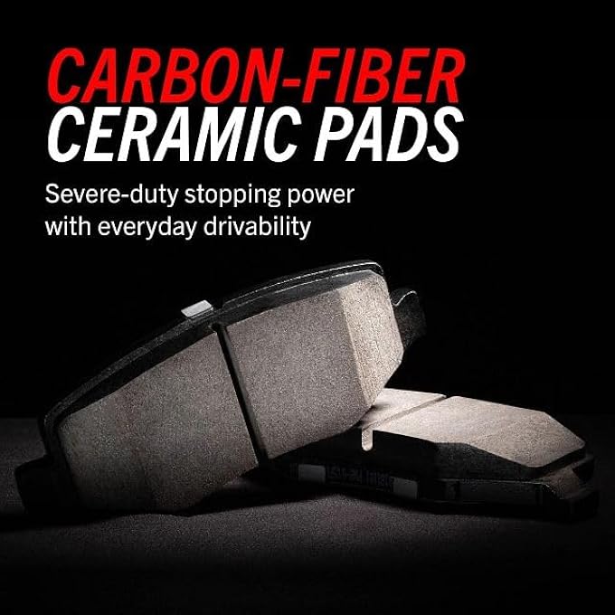 ستوب واق الإيقاف الكهربائي Z231791 الأمام Z23 Evolution Sport من ألياف الكربون مع وسادات فرامل سيراميكية مع قطع معدنية لفورد موستانج 20152023 الطراز الخاص - Image 5