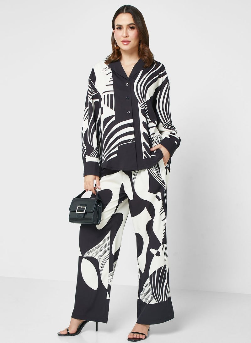 ايلا طقم بلوزة وبنطلون مطبوع - Image 1