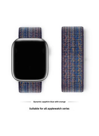 Suitable For Iwatch1-s9 Strap Light Mint/Ocean Blue Nylon Loop Velcro Wristband For Apple Watch Strap-Color:115# Dynamic Blue With Orange-Specifications:38/40/41mm - pzsku/ZDC94E5CB5E440EE86AC6Z/45/1746215935/29f838e9-1ea2-4d27-9a24-7a198df47f93