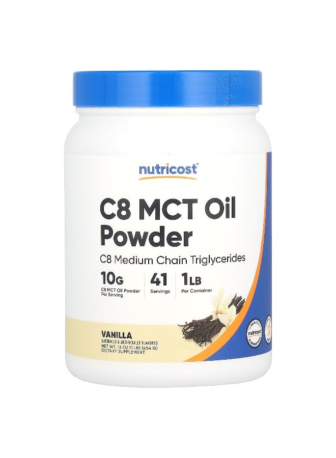 Nutricost, C8 MCT Oil Powder, Vanilla, 16 oz  (454 g) - Image 1