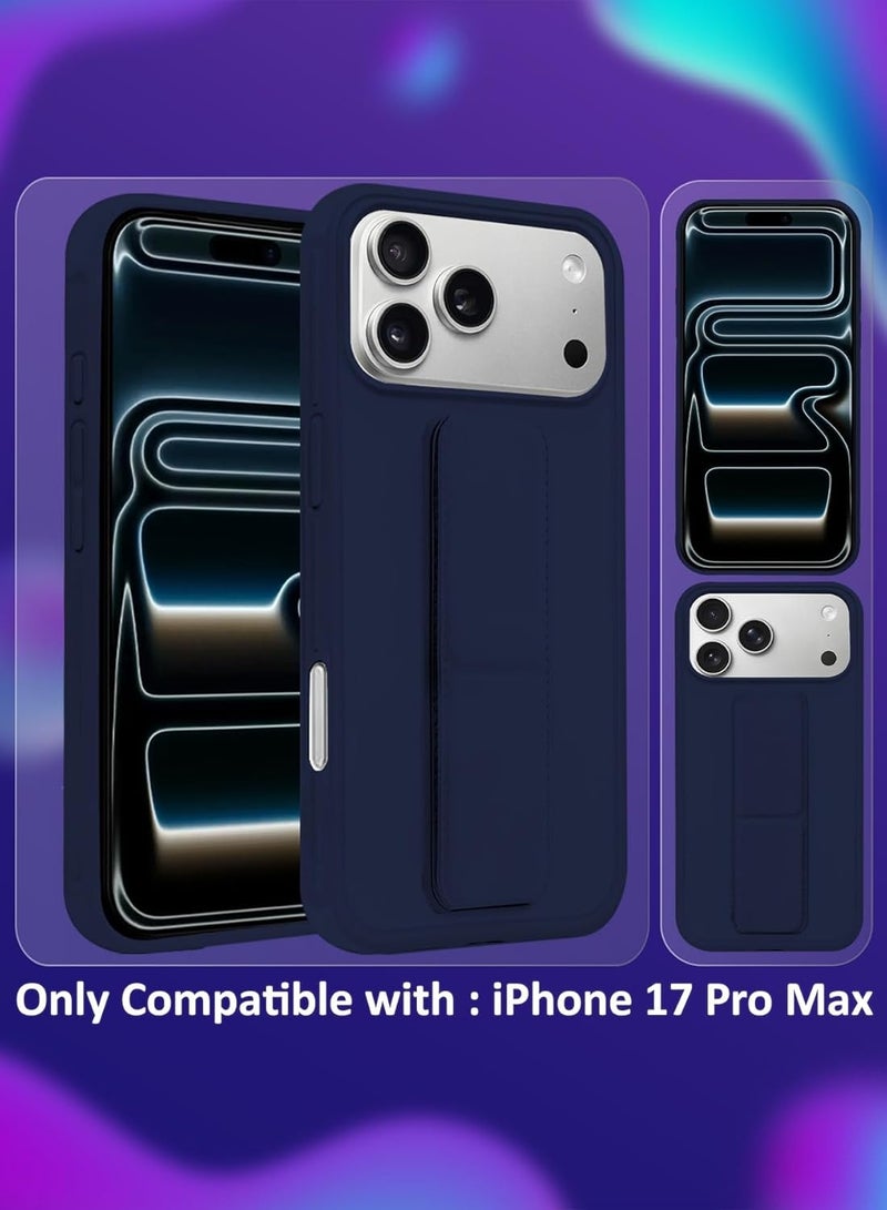 حومة جراب iPhone 17 Pro Max مع حامل للإصبع وغطاء هاتف متعدد الوظائف ومضاد للصدمات وغطاء حامل هاتف اثنين في واحد لهاتف iPhone 17 Pro Max مقاس 6.9 بوصة - Image 2