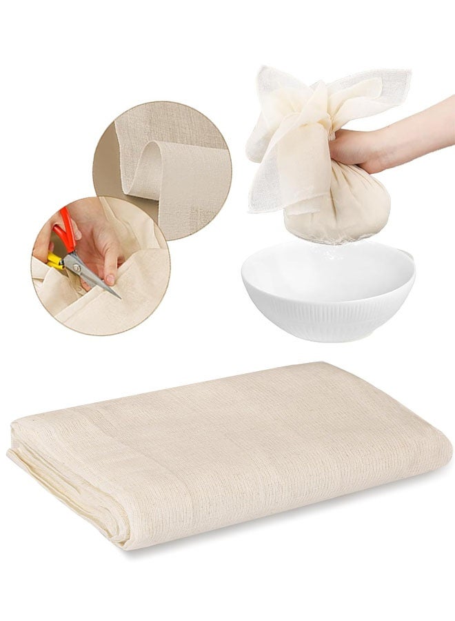100CM Muslin Cloths Reusable for Straining, Unbleached Pure Cotton Cheesecloth, Soft Square Cheese Clothes Weave Fabric Filter for Cooking, Baking - Image 1