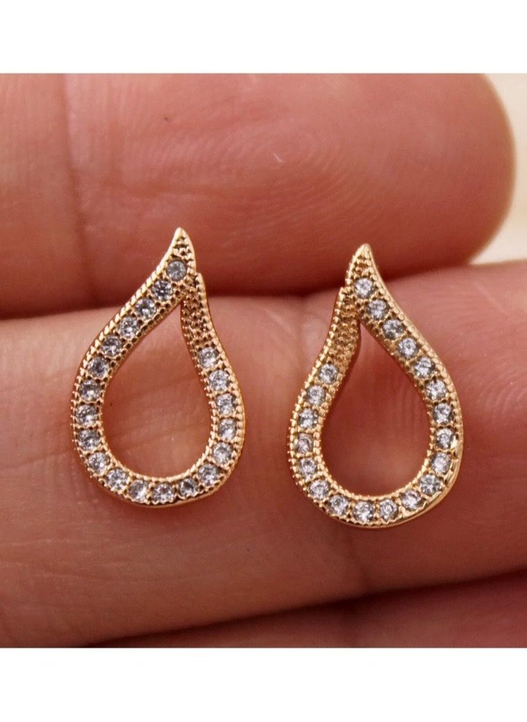 sixtyfour - Elegant Small Gold Plated Earrings For Women - Image 1