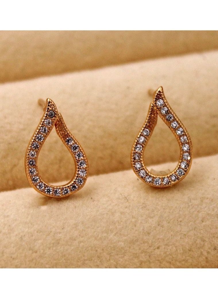 sixtyfour - Elegant Small Gold Plated Earrings For Women - Image 1
