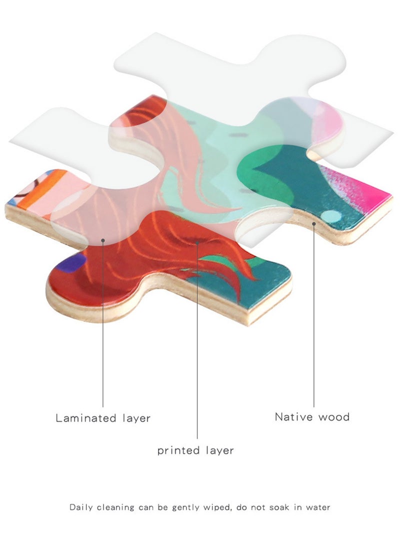 Children's Educational Wooden Cartoon Space Series Jigsaw Puzzles Suitable Gift Bag Pack - Image 4