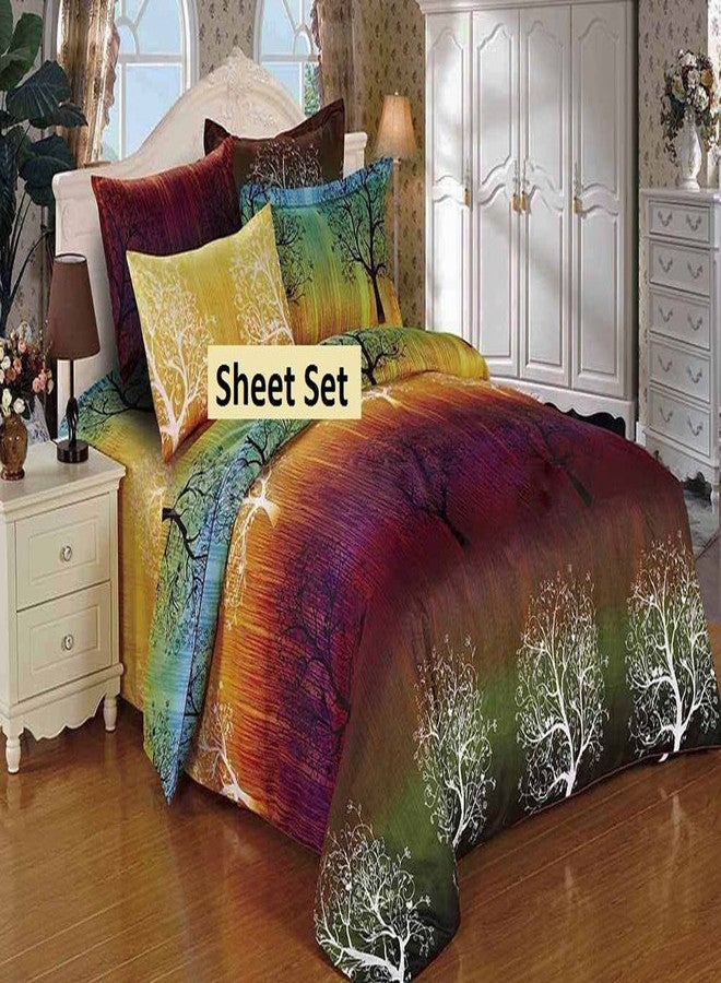 سوانسون بيدينجس طقم ملاءات سرير Swanson Beddings Rainbow Tree المصنوع من البوليستر بنسبة 100% من الألياف الدقيقة: ملاءة سرير وغطاءان للوسائد متطابقان (مقاس كامل) - Image 3