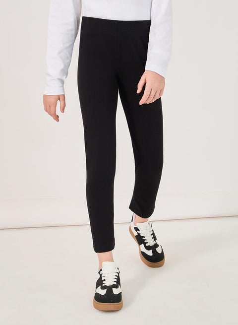 Styli Solid Elastic Waistband Leggings