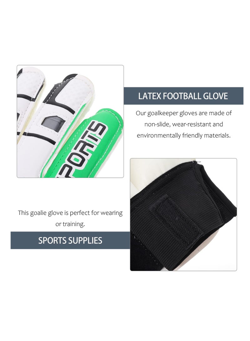 Excefore Children Football Gloves, Kids Youth Football Soccer Goalkeeper Goalie Training Gloves Gear with Strong Grips Palms, Soccer Goalie Goalkeeper Gloves for Kids Boys Children (6# Green) - Image 4