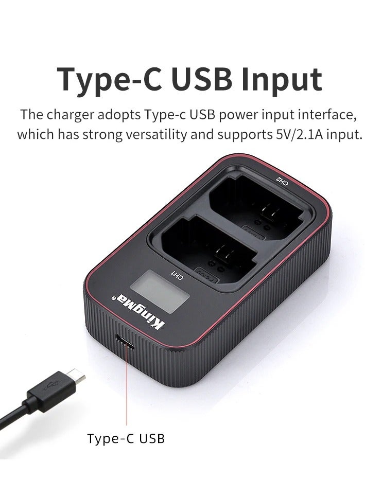 KingMa شاحن بطارية KingMa NP-FZ100 USB LCD مزدوج مع بطاريتين لكاميرات Sony ILCE-9 A7C A7R5 A7R4 A7M4 A7RM4 A7M3 A9 A73 7RM3 A7R3 A6600 NP FZ100 - Image 5