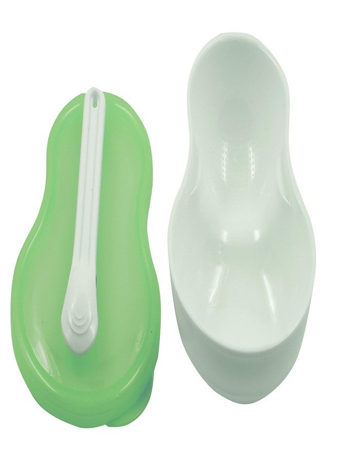 BCARE Bpa-Free Food Dish Feeding Bowl with Spoon Set for Newborn Baby Grinding Box Toddler Infants Kids 6-12 Months Pack of 1 (Green) - Image 3