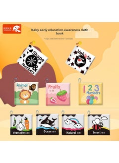 Generic Infant Newborn Early Education Toys Can't Bite And Wash 0-1 Year Old Cognitive Enlightenment Baby Cloth Book-Color:Sports Cognitive Cloth Book-Specifications:Chinese And English Versions-bbb With Sound Paper -4 Pages And 8 Pages  - Image 2