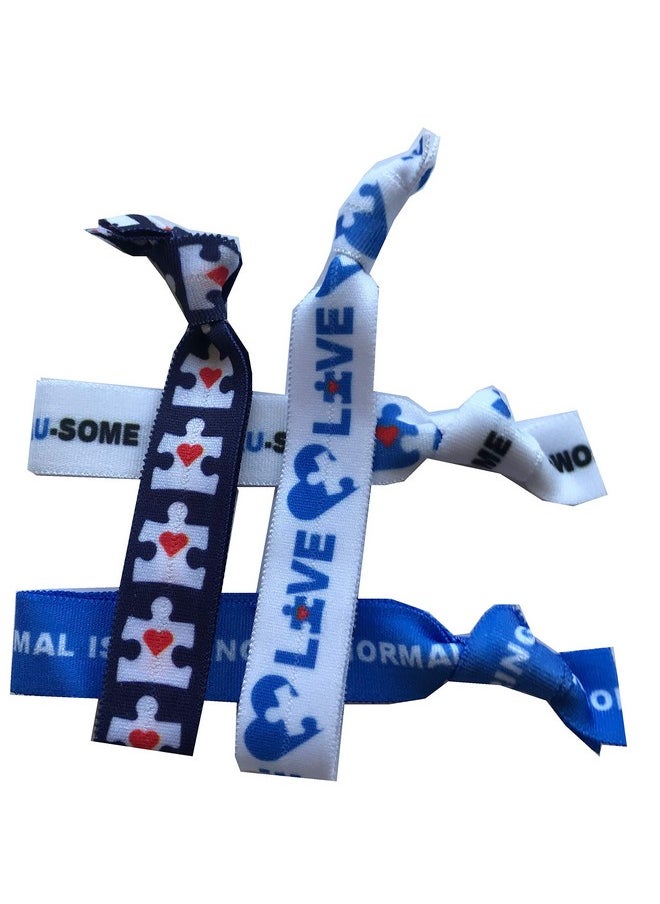Sportigift 8 Piece Autism Awareness Hair Elastic Set - Autism Puzzle Piece Gifts - Autism Gifts - Autism Awareness Gifts - MADE in the USA  - Image 2
