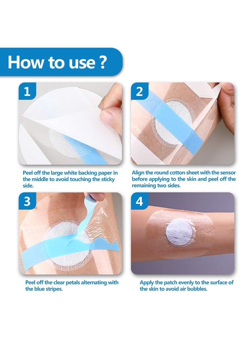 SKT Shiketro 40-pack of Libre 2 FreeStyle Glucose Monitoring System Waterproof Shower Patches, Transparent Adhesive Patches, 7.5CM Waterproof Protective Film for Sensors, Pre-cut Transparent Protective Sticker, Non-porous Transparent CGM Patch Tape - Image 3