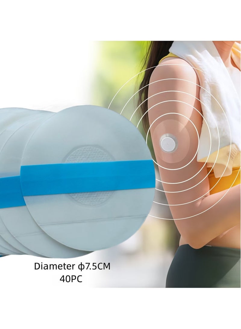 SKT Shiketro 40-pack of Libre 2 FreeStyle Glucose Monitoring System Waterproof Shower Patches, Transparent Adhesive Patches, 7.5CM Waterproof Protective Film for Sensors, Pre-cut Transparent Protective Sticker, Non-porous Transparent CGM Patch Tape - Image 1