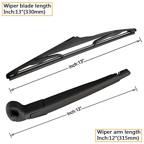 AUTOBOO Rear Wiper Arm Blade Replacement for Jeep Wrangler JK 2007-2017 -OEM Factory Accessories - Image 2