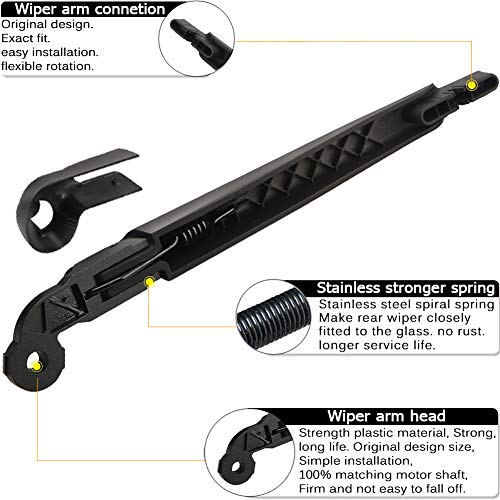 AUTOBOO Rear Wiper Arm Blade Replacement for Jeep Wrangler JK 2007-2017 -OEM Factory Accessories - Image 3