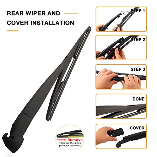 AUTOBOO Rear Wiper Arm Blade Replacement for Jeep Wrangler JK 2007-2017 -OEM Factory Accessories - Image 5