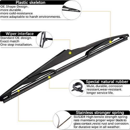 AUTOBOO Rear Wiper Arm Blade Replacement for Jeep Wrangler JK 2007-2017 -OEM Factory Accessories - Image 4