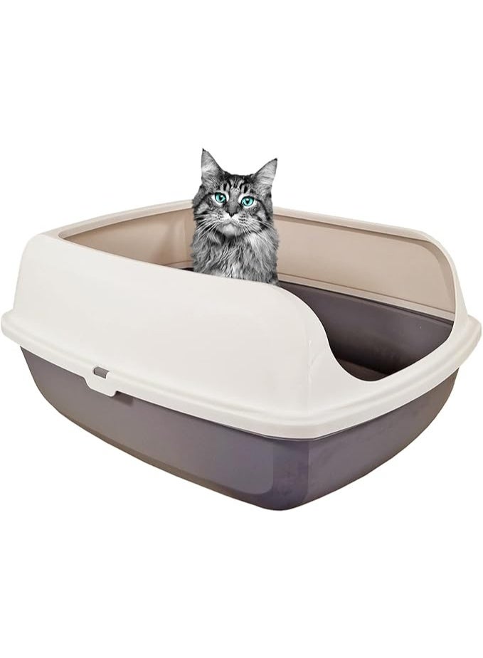 أن ان سي بيتس صندوق قمامة قطط شبه مغلق بتصميم قابل للفصل، وحواف مرتفعة، ومغرفة قمامة، ومرحاض قطط بلاستيكي متين للقطط المتوسطة إلى الكبيرة، مناسب للاستخدام الداخلي/الخارجي، سهل التنظيف (54 سم) - Image 1