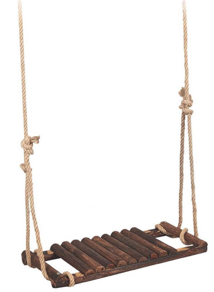 𝐅𝐅𝐃 Wooden Swing Seat for Adults - Durable Tree Swing with Adjustable Hemp Rope, Weatherproof Pine Wood for Indoor & Outdoor Use, Garden Swing Seat for Kids & Adults - Image 4