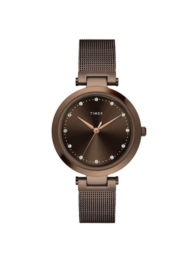 تيميكس ساعة ذكية TIMEX أنالوج بمينا بني للنساء - TWEL11825