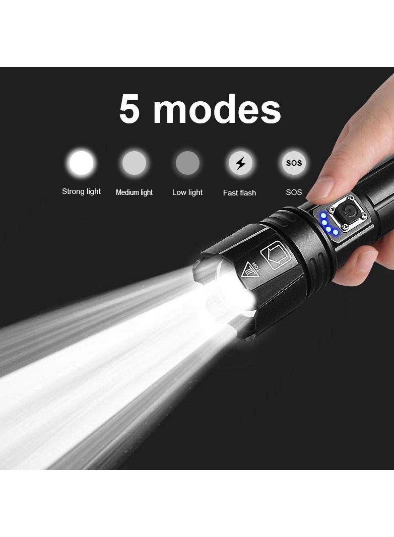 AROAQ High-Powered LED Flashlight Most Powerful LED Flashlight Zoomable Water Resistant 5 Modes for Camping Outdoor Emergency - Image 2