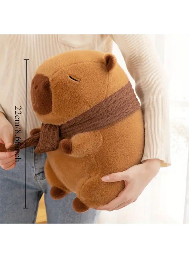 Scarf Capri Capybara Plush Doll Soft Cuddly Stuffed Animal Christmas Valentine Gift - Image 3
