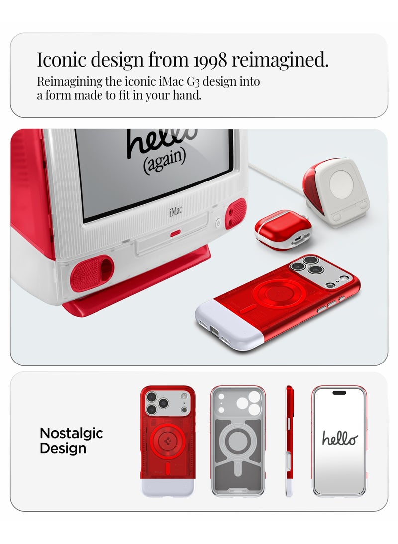 Spigen Classic C1 MagFit for iPhone 17 PRO Case Cover with MagSafe & Extreme Protection Tech - Ruby - Image 3