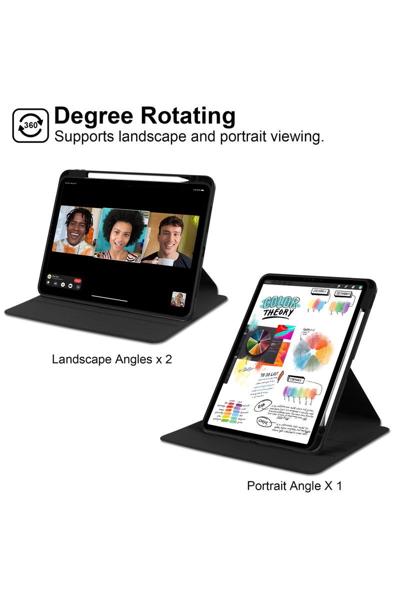 Tablet Case for iPad Pro 2024 (5th Generation) M4 11-Inch/ iPad Air 2024 11-inch 360° Rotating Kickstand Protective Cover with Pen Slot - Image 3