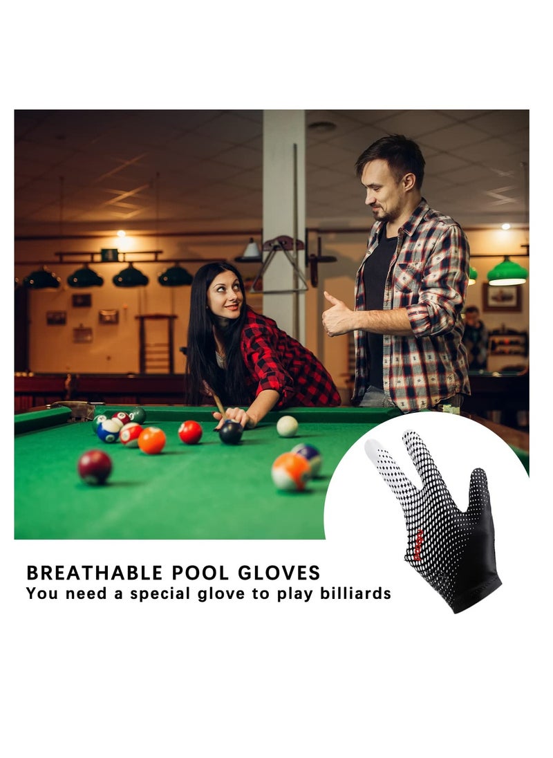 SYOSI 3 Finger Snooker Gloves, Stretchy Billiards Gloves, Durable Double Stitched, Anti Slip and Breathable Pool Cue Gloves, Durable Snooker Playerss Glove Popular Sizes for Women Men  - Image 5