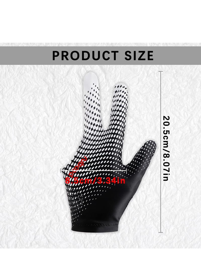 SYOSI 3 Finger Snooker Gloves, Stretchy Billiards Gloves, Durable Double Stitched, Anti Slip and Breathable Pool Cue Gloves, Durable Snooker Playerss Glove Popular Sizes for Women Men  - Image 3