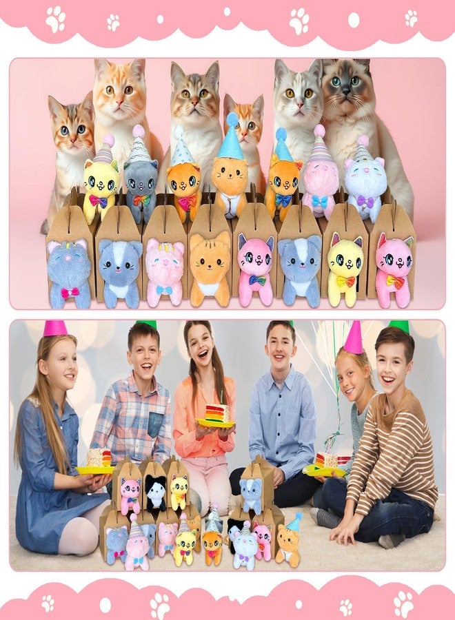 Jiytivity 60 Pcs Adopt A Cat Party Favors Include 20 Mini Stuffed Kittens 20 Foldable Kraft Boxes 20 Birthday Hats Cat Party Favors Mini Plush Stuffed Animals for Adopt A Kitty Cat Party Supplies Gifts - Image 5