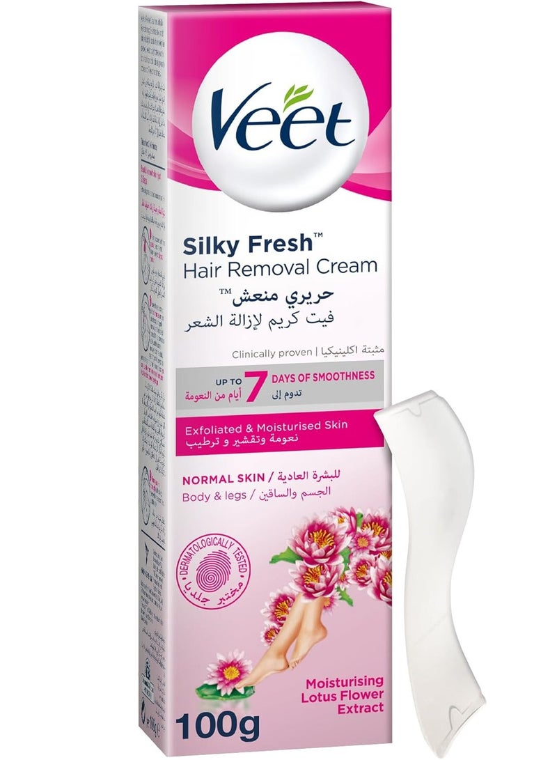 Veet Hair Remover Cream SILKY Fresh for Normal Skin 100g - Image 1