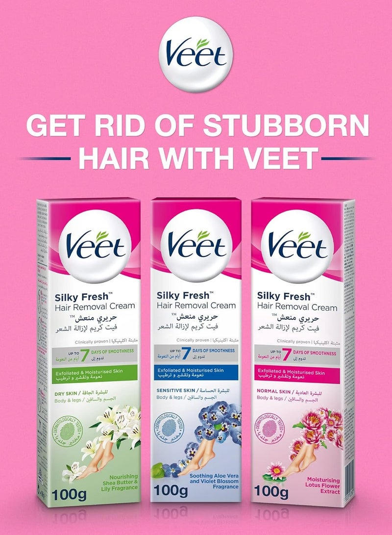 Veet Hair Remover Cream SILKY Fresh for Normal Skin 100g - Image 2