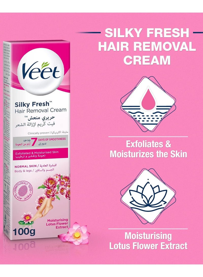 Veet Hair Remover Cream SILKY Fresh for Normal Skin 100g - Image 4