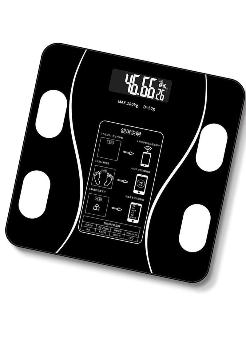 JAJEEK Intelligent Body Fat BMI Scales – Digital Weight Scales with Body Composition Analyzer, Household Smart Scale with Smartphone App, Measures Body Fat, BMI, Muscle Mass & More, Accurate Health Monitoring for All Ages  - Image 2