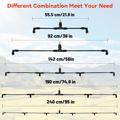 JINIOHEE 6 Nozzles Poly Boom Wand with 14 Brass Fitting ATV sprayer Boom WideCoverage Agricultural Lawn Spray Attachment for TractorsUTVs - Image 3