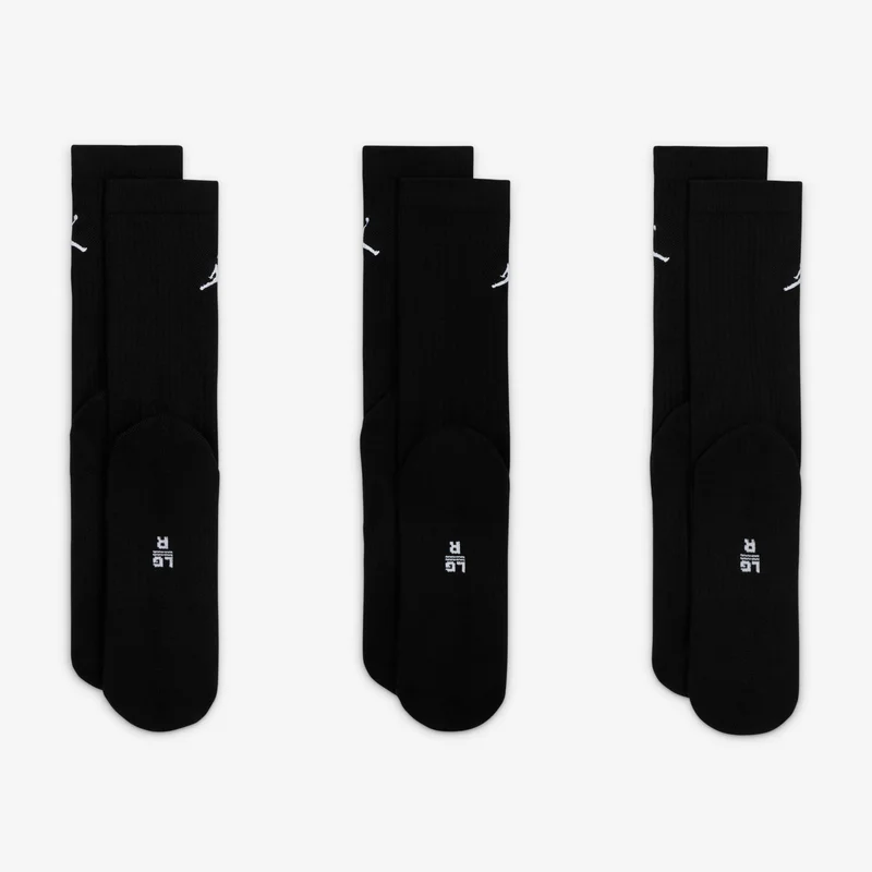 Jordan Black Everyday Crew Socks (3 Pairs)  | Best Price UAE