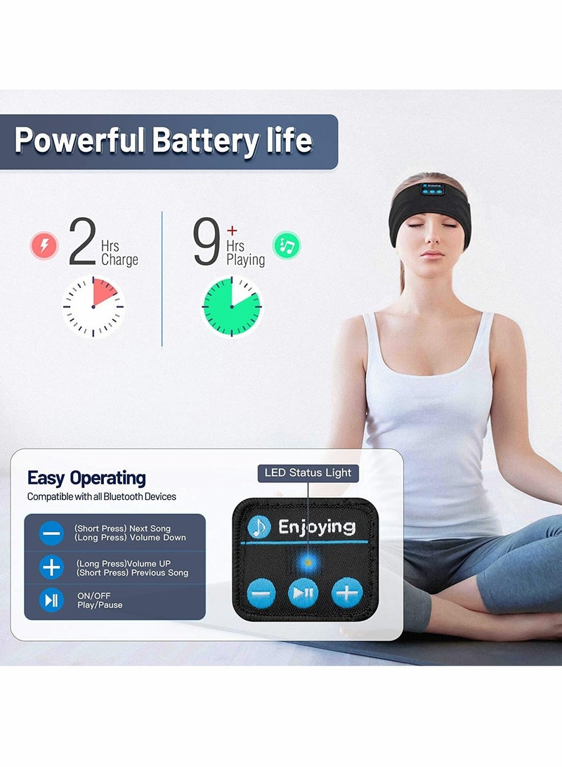 Excefore Sleep Headphones Bluetooth Sleep Eye Mask Wireless Headphones Sleeping Travel Music Eye Cover Sports Headband Headphones with Ultra-Thin HD Stereo Speakers for Insomnia Snoring Travel - Image 4