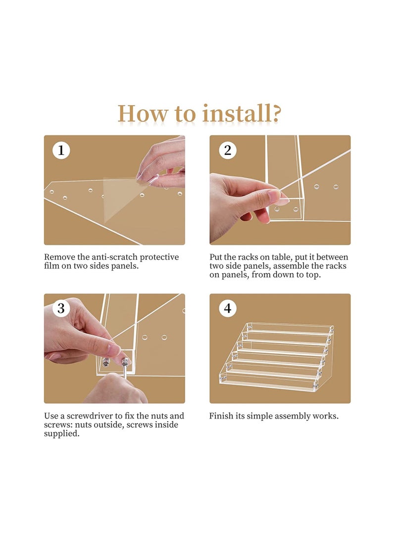 أوريتي منظمات وصناديق تخزين طلاء الأظافر من الأكريليك الشفاف، 6 طبقات - Image 5