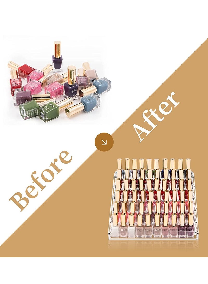 أوريتي منظمات وصناديق تخزين طلاء الأظافر من الأكريليك الشفاف، 6 طبقات - Image 4