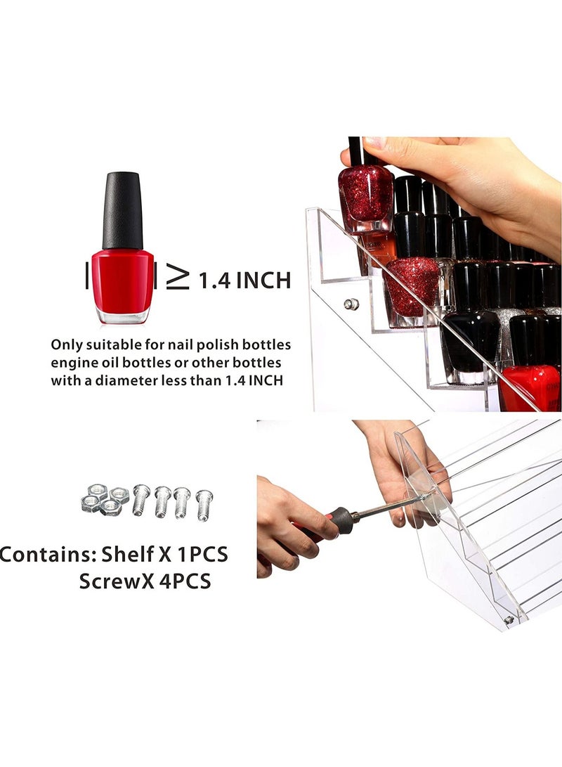 أوريتي منظمات وصناديق تخزين طلاء الأظافر من الأكريليك الشفاف، 6 طبقات - Image 2