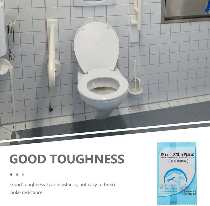 أغطية مقاعد المرحاض القابلة للتخلص منها، محمولة ومقاومة للماء، عبوة من 10 قطع، للاستخدام أثناء السفر وبعد الولادة - Image 4